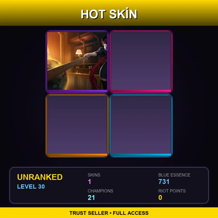 EUW | Lv30 | Unranked | 1 Skin | 21 Champ