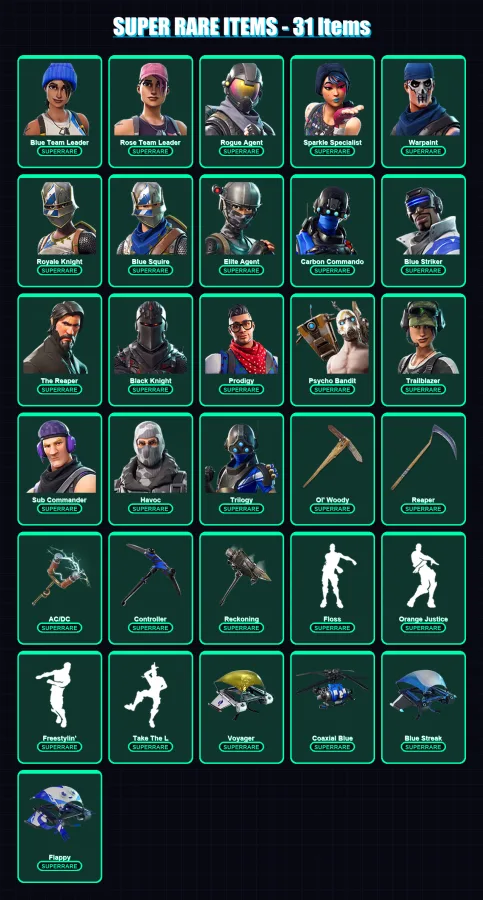 [PS4/PS5/XBOX/PC] | Blue Team Leader | Rose Team Leader | Rogue Agent | 102 skin | Lv460
