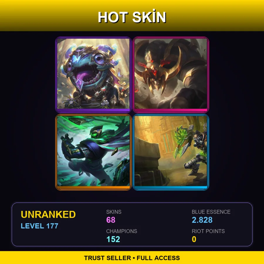 SG | Lv177 | Unranked | 68 Skin | 152 Champ — Hextech Singed