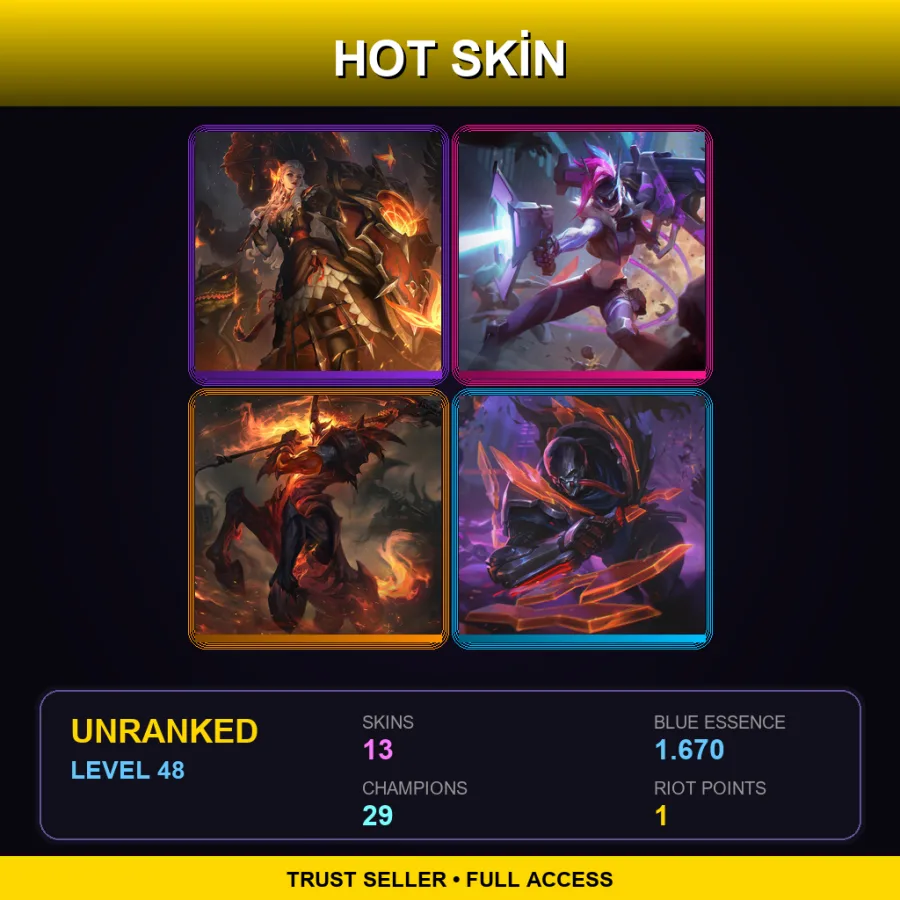 LAS | Lv48 | Unranked | 13 Skin | 29 Champ — LoL account