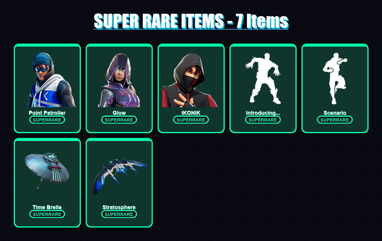 [PC/XBOX/PSN] | Point Patroller | Glow | IKONIK | Fade | Deadpool | 79 skin | 91 pickaxe | 76 emote | 94 glider | Lv1277
