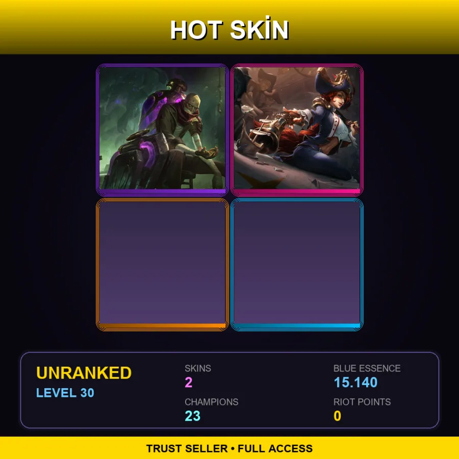 EUNE | Lv30 | Unranked | 2 Skin | 23 Champ