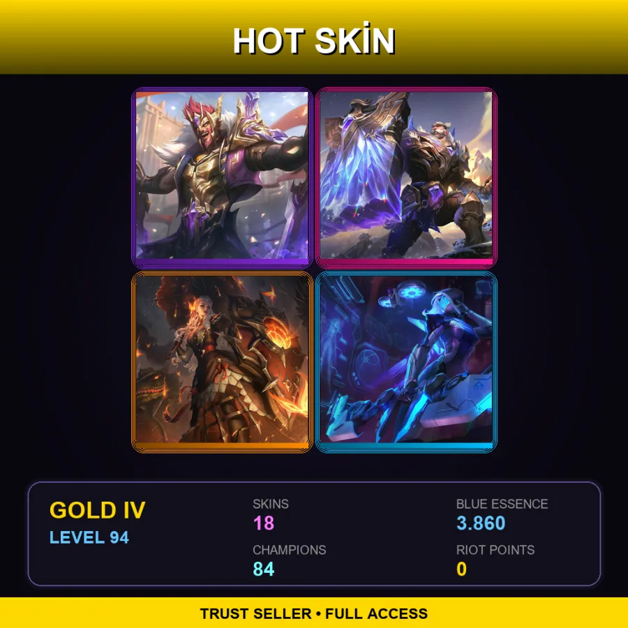 BR | Lv94 | Gold IV | 18 Skin | 84 Champ