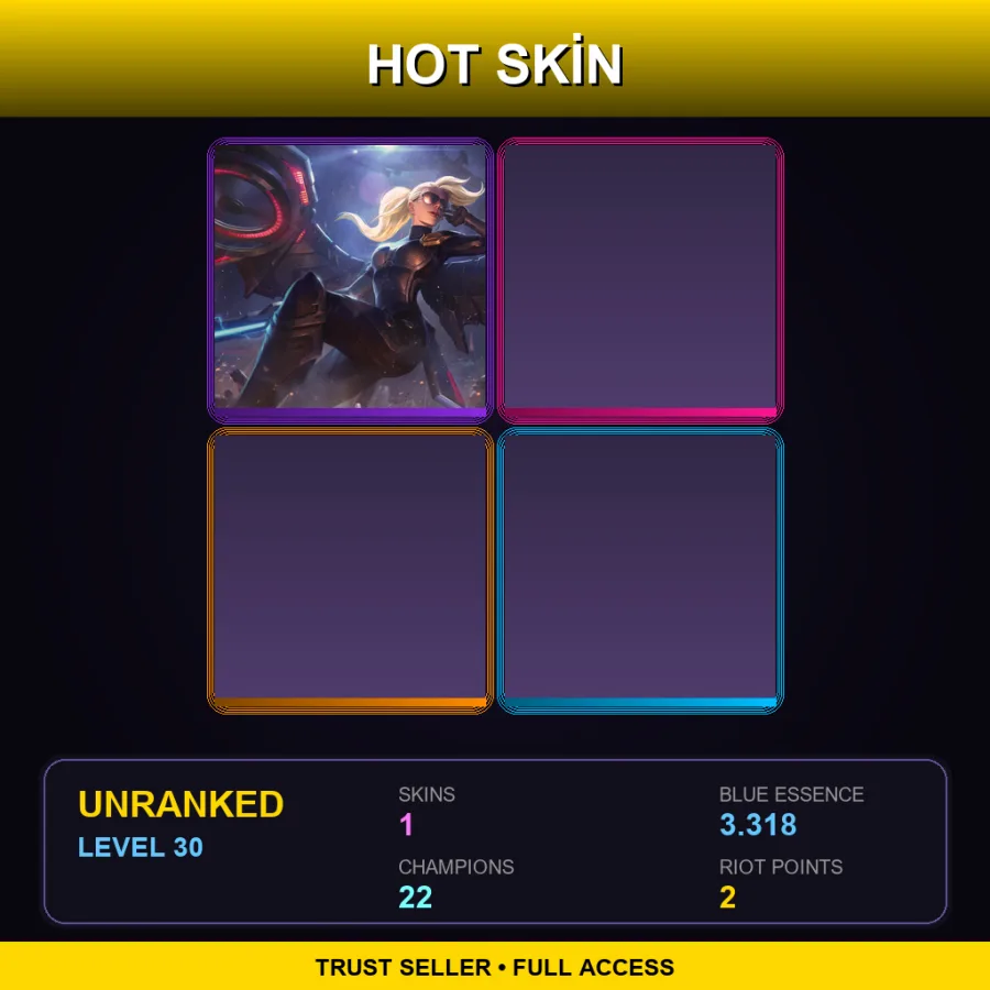 EUW | Lv30 | Unranked | 1 Skin | 22 Champ