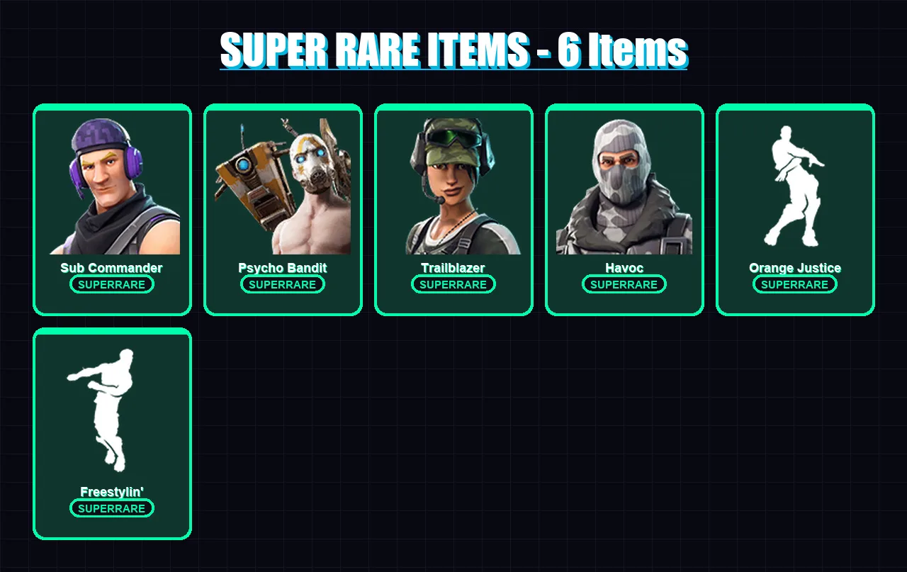 [PC/XBOX] | Sub Commander | Psycho Bandit | Trailblazer | Havoc | Carbide | 51 skin | 48 pickaxe | 44 emote | 51 glider | Lv629