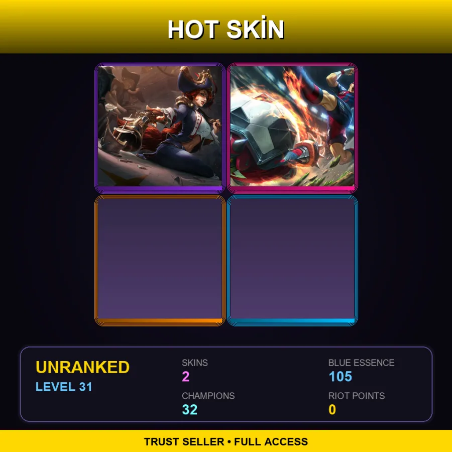 VN | Lv31 | Unranked | 2 Skin | 32 Champ