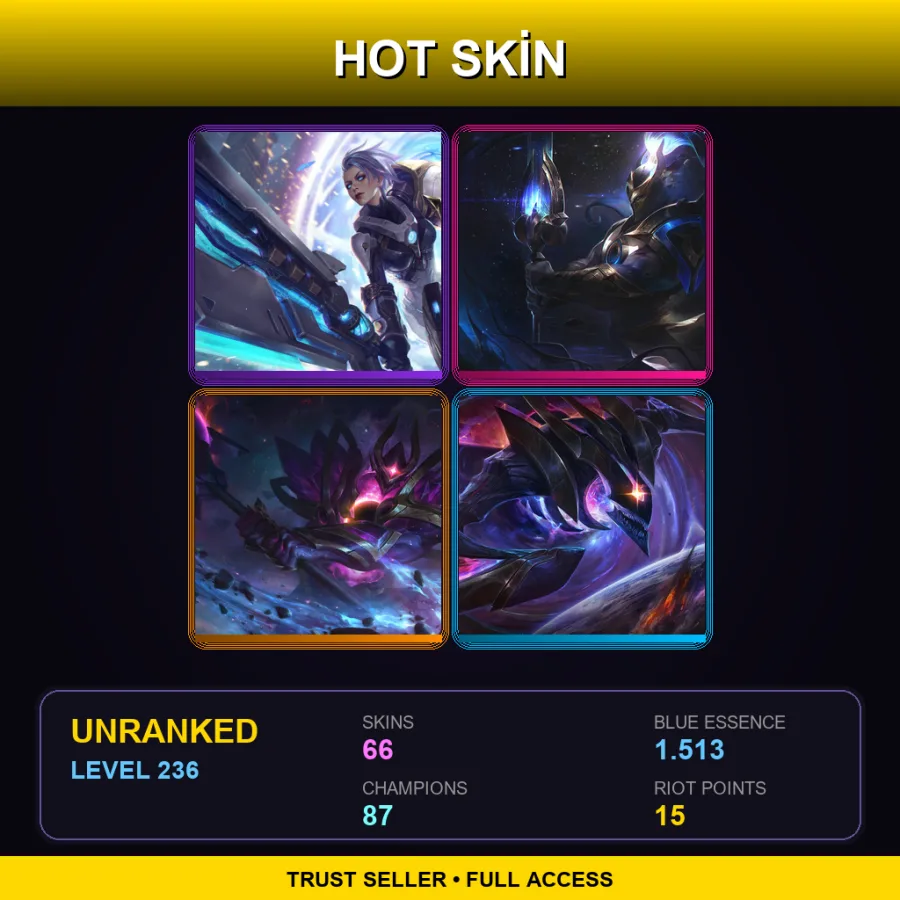 SG | Lv236 | Unranked | 66 Skin | 87 Champ