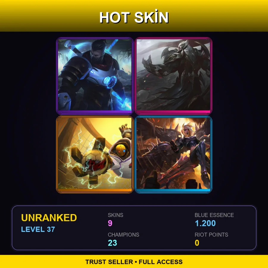 LAS | Lv37 | Unranked | 9 Skin | 23 Champ — Pulsefire Shen