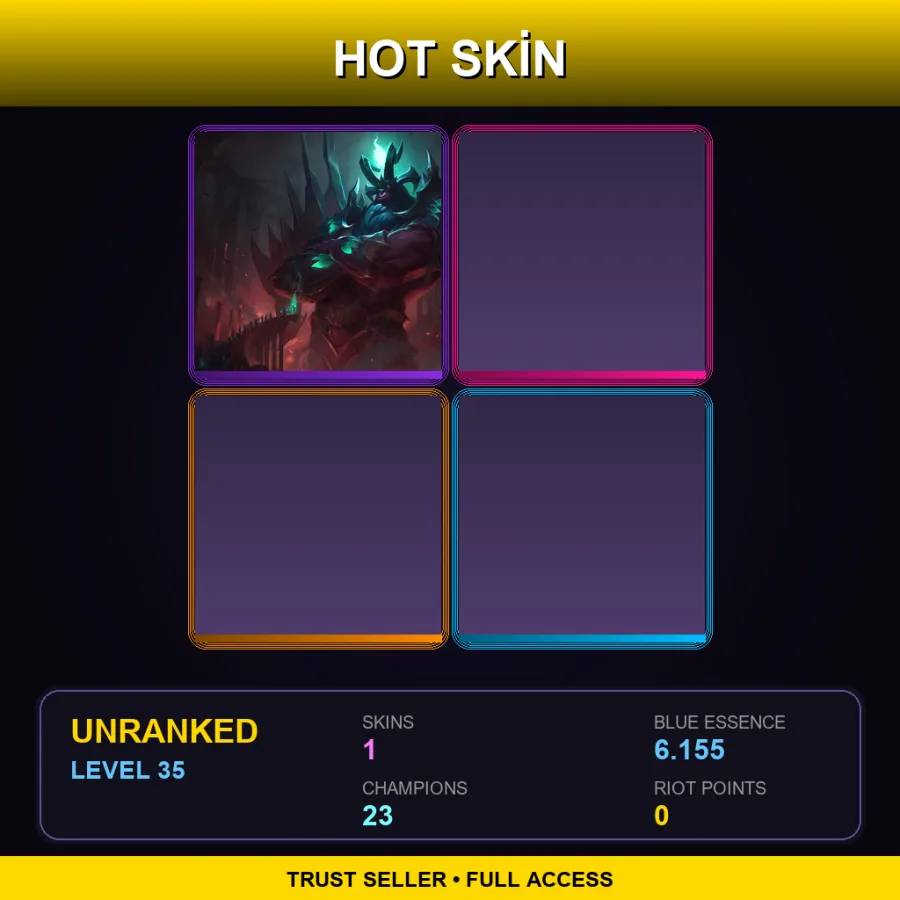 SG | Lv35 | Unranked | 1 Skin | 23 Champ — LoL account