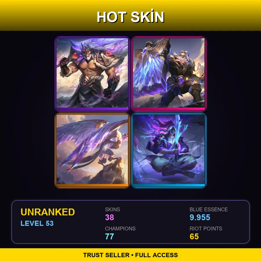 EUW | Lv53 | Unranked | 38 Skin | 77 Champ — Lunar Eclipse Senna