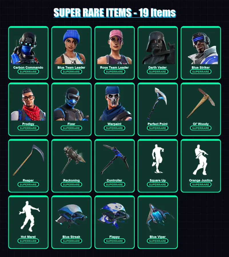 [PC/XBOX] | Carbon Commando | Blue Team Leader | Rose Team Leader | 174 skin | Lv2710 — Fortnite account