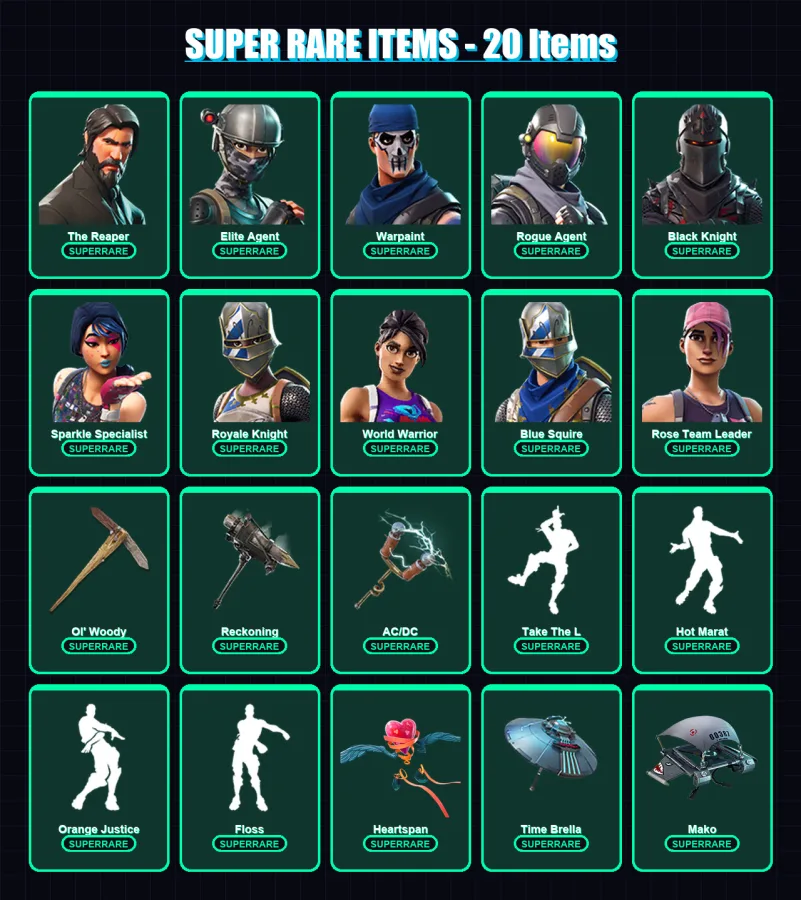 [PC/PSN] | The Reaper | Elite Agent | Warpaint | Rogue Agent | Black Knight | 219 skin | 180 pickaxe | 179 emote | 174 glider | Lv2829