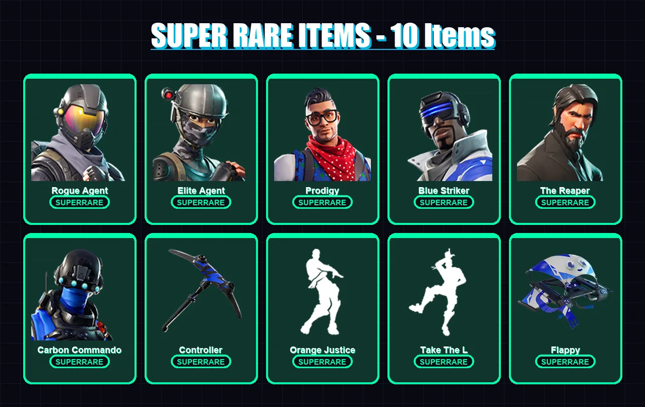 [PS4/PS5/PC] | Rogue Agent | Elite Agent | Prodigy | Blue Striker | The Reaper | 53 skin | 53 pickaxe | 43 emote | 33 glider | Lv435