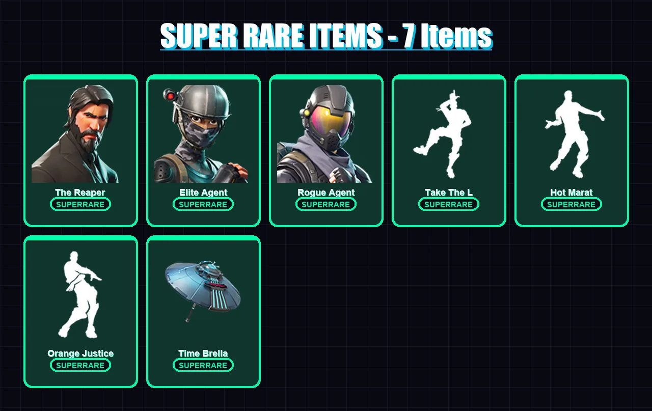 [PS4/PS5/XBOX/PC] | The Reaper | Elite Agent | Rogue Agent | Love Ranger | Carbide | 21 skin | 40 pickaxe | 47 emote | 52 glider | Lv1077