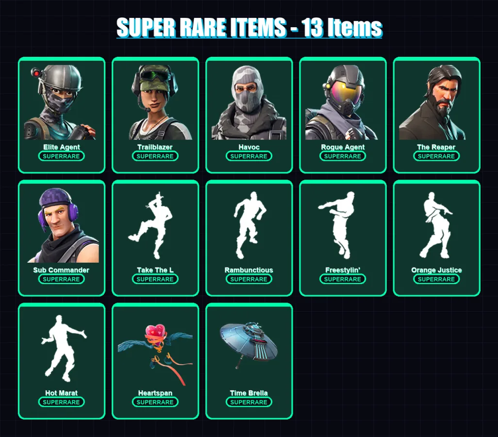 [PS4/PS5/PC] | Elite Agent | Trailblazer | Havoc | Rogue Agent | The Reaper | 66 skin | 36 pickaxe | 46 emote | 38 glider | Lv552 — Game account