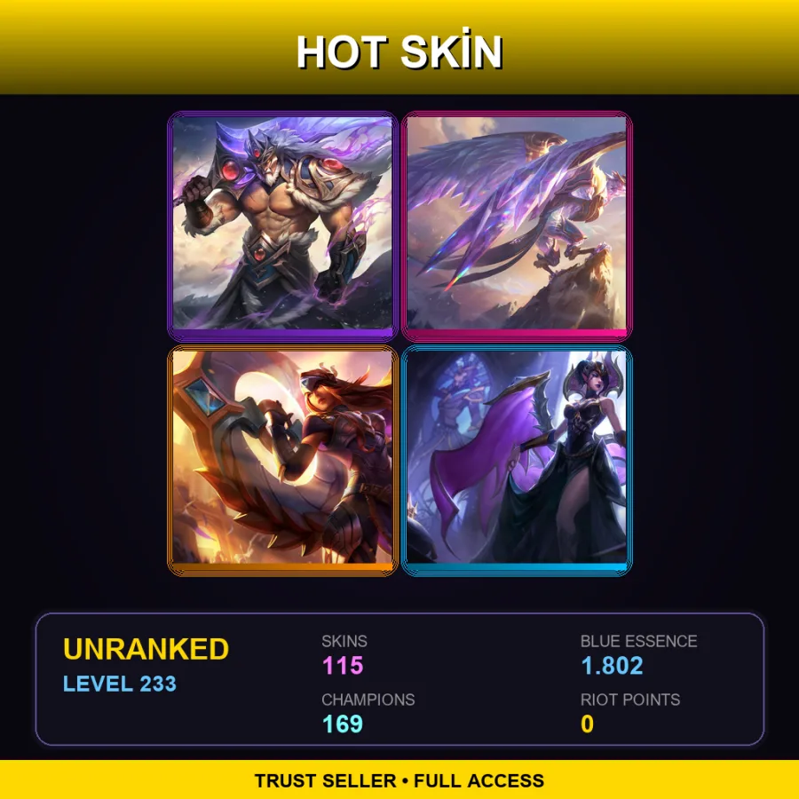 VN | Lv233 | Unranked | 115 Skin | 169 Champ — Arctic Warfare Caitlyn