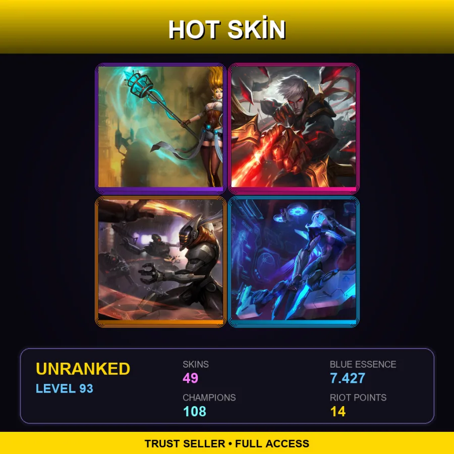 TW | Lv93 | Unranked | 49 Skin | 108 Champ