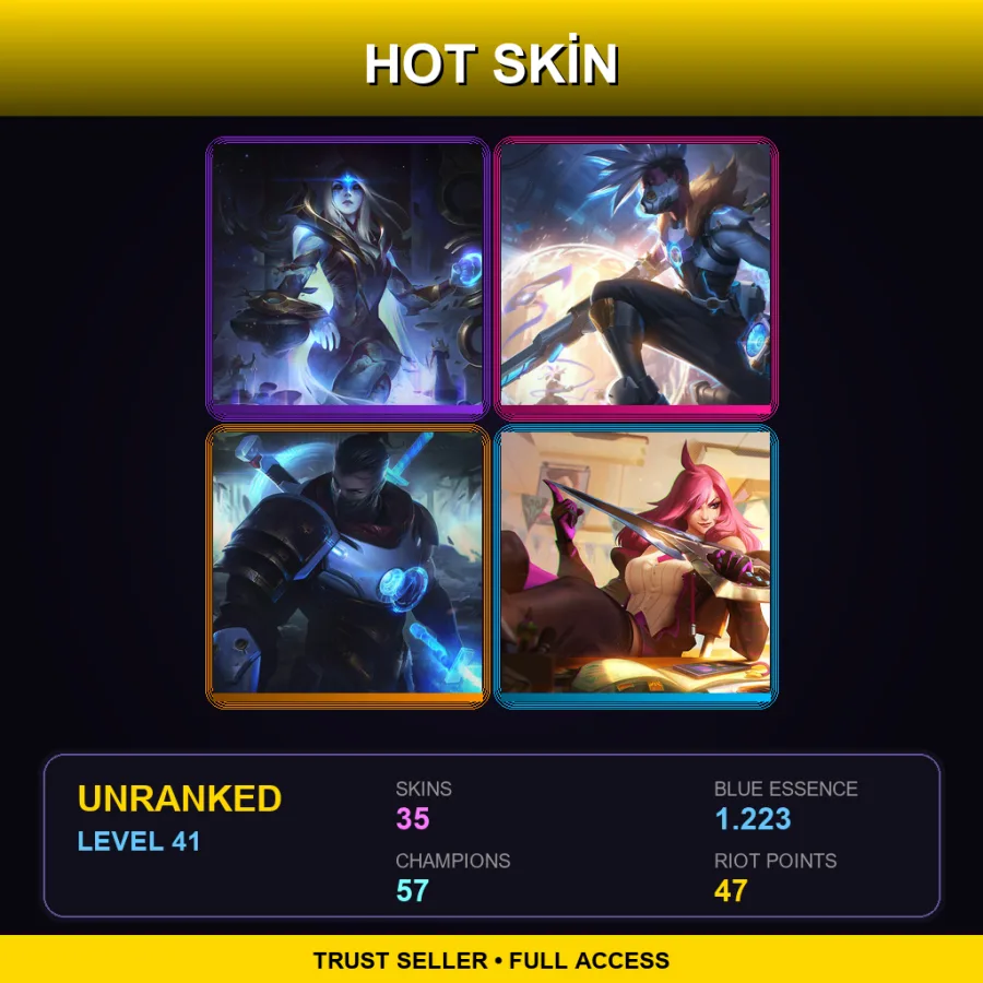 VN | Lv41 | Unranked | 35 Skin | 57 Champ — LoL account