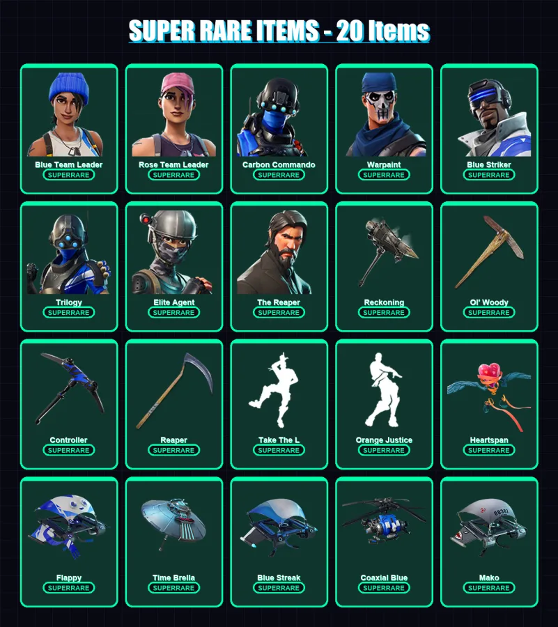 [PS4/PS5/XBOX/PC] | Blue Team Leader | Rose Team Leader | Carbon Commando | 56 skin | Lv660 — Fortnite account