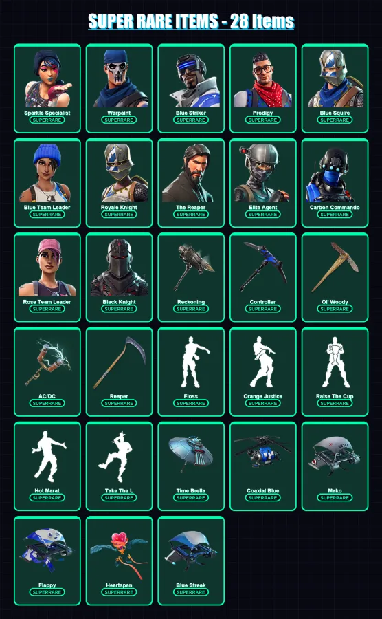 [PC/XBOX/PSN] | Sparkle Specialist | Warpaint | Blue Striker | Prodigy | Blue Squire | 174 skin | 167 pickaxe | 145 emote | 182 glider | Lv2454 — Fortnite account