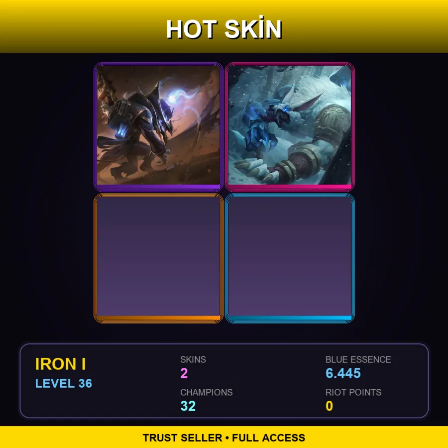 VN | Lv36 | Iron I | 2 Skin | 32 Champ
