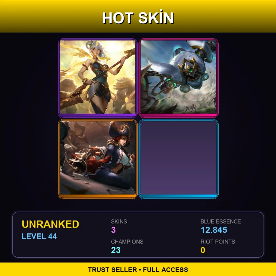 LAN | Lv44 | Unranked | 3 Skin | 23 Champ