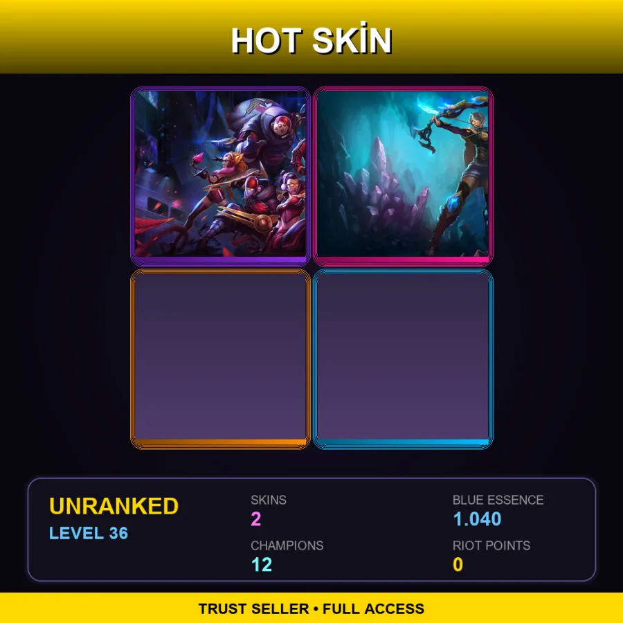 NA | Lv36 | Unranked | 2 Skin | 12 Champ