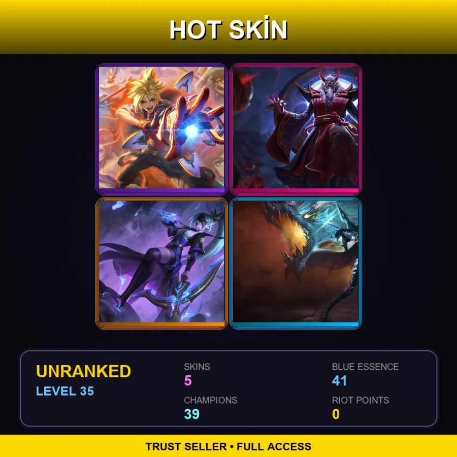 BR | Lv35 | Unranked | 5 Skin | 39 Champ