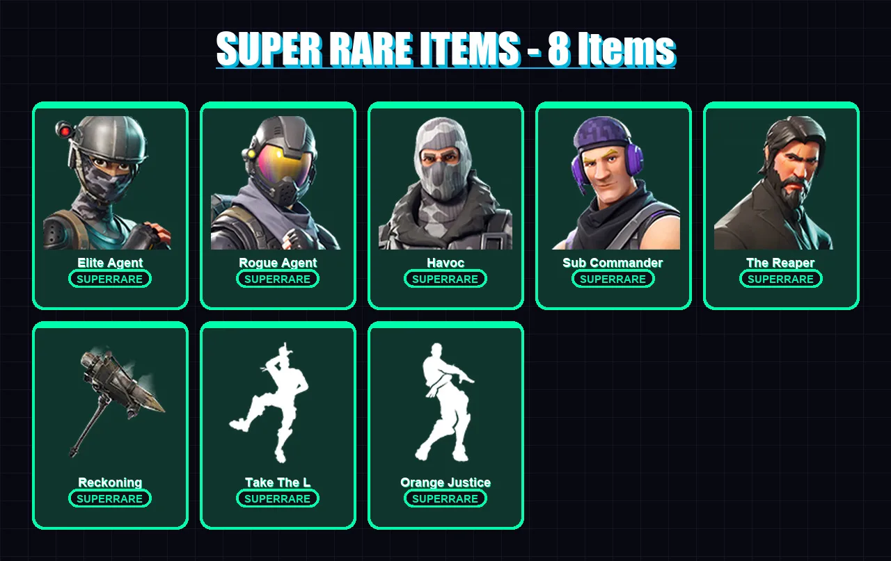 [PC/XBOX/PSN] | Elite Agent | Rogue Agent | Havoc | Sub Commander | The Reaper | 27 skin | 28 pickaxe | 22 emote | 29 glider | Lv341