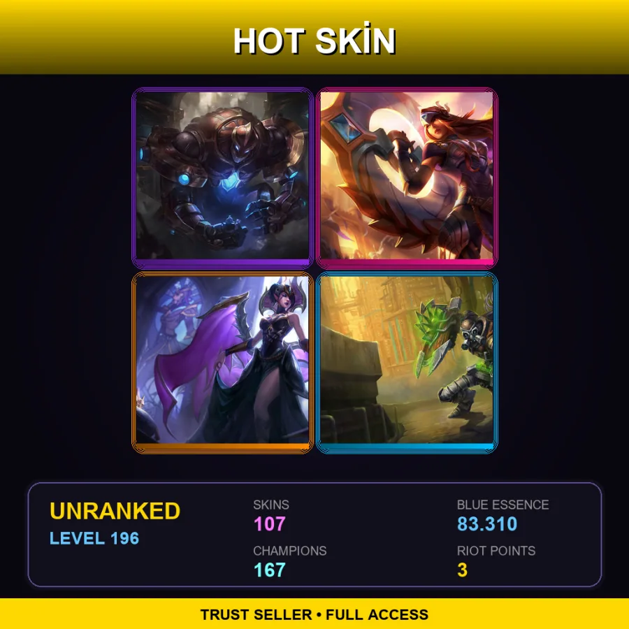 TW | Lv196 | Unranked | 107 Skin | 167 Champ