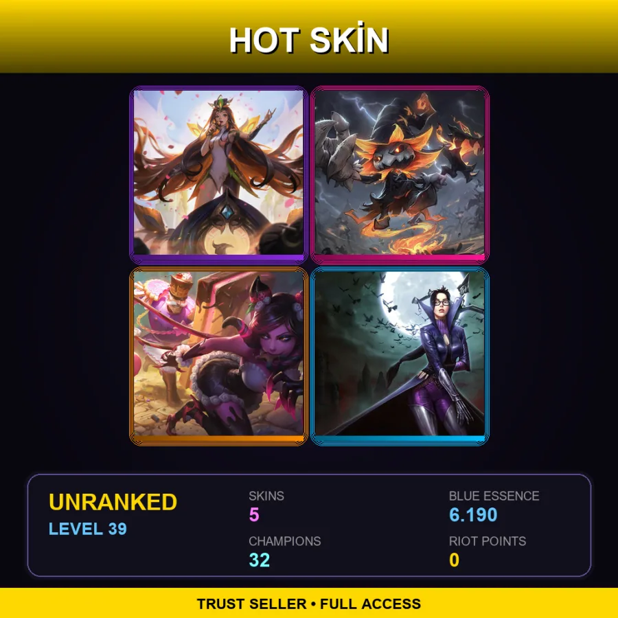 BR | Lv39 | Unranked | 5 Skin | 32 Champ — LoL account