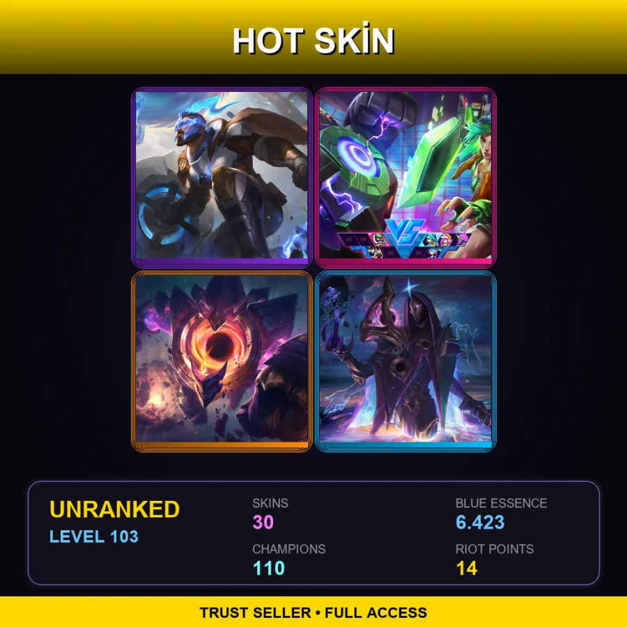 VN | Lv103 | Unranked | 30 Skin | 110 Champ — Bard Bard