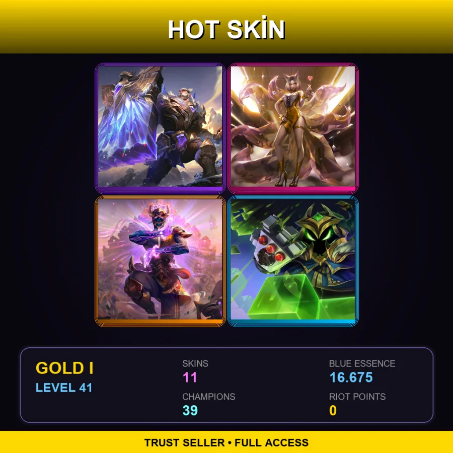 EUNE | Lv41 | Gold I | 11 Skin | 39 Champ