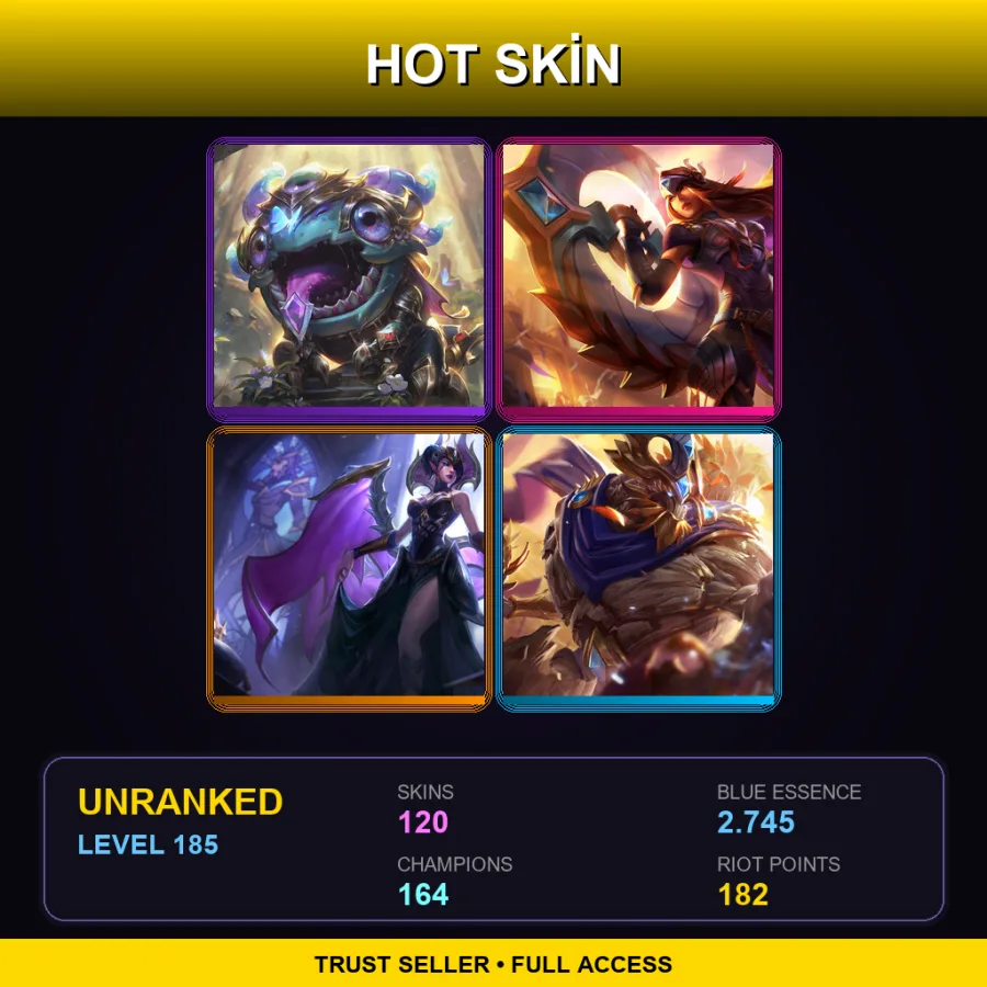 LAS | Lv185 | Unranked | 120 Skin | 164 Champ