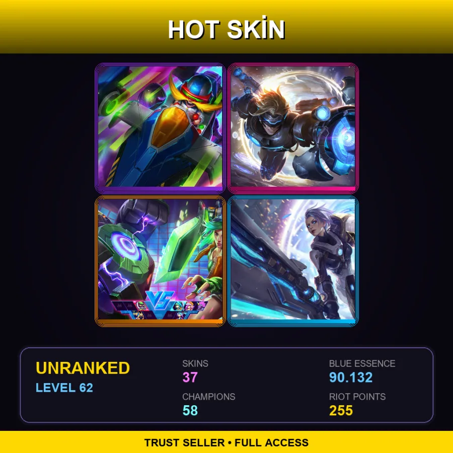 TR | Lv62 | Unranked | 37 Skin | 58 Champ