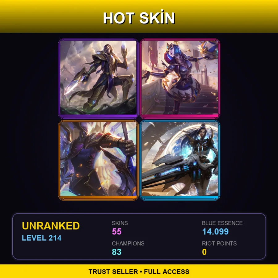 SG | Lv214 | Unranked | 55 Skin | 83 Champ