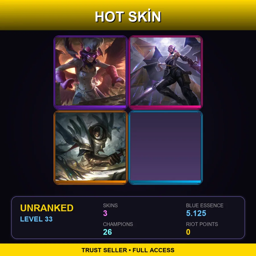LAS | Lv33 | Unranked | 3 Skin | 26 Champ