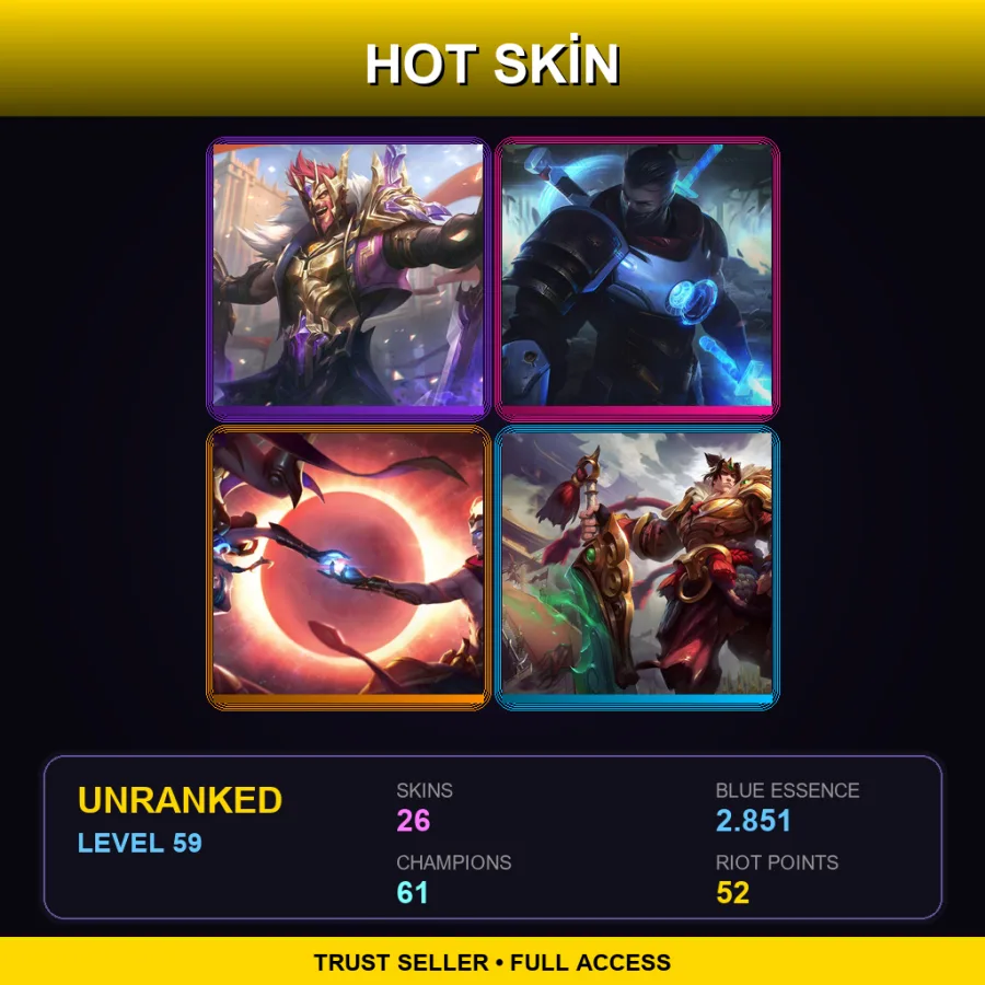 LAS | Lv59 | Unranked | 26 Skin | 61 Champ — Warden Karma