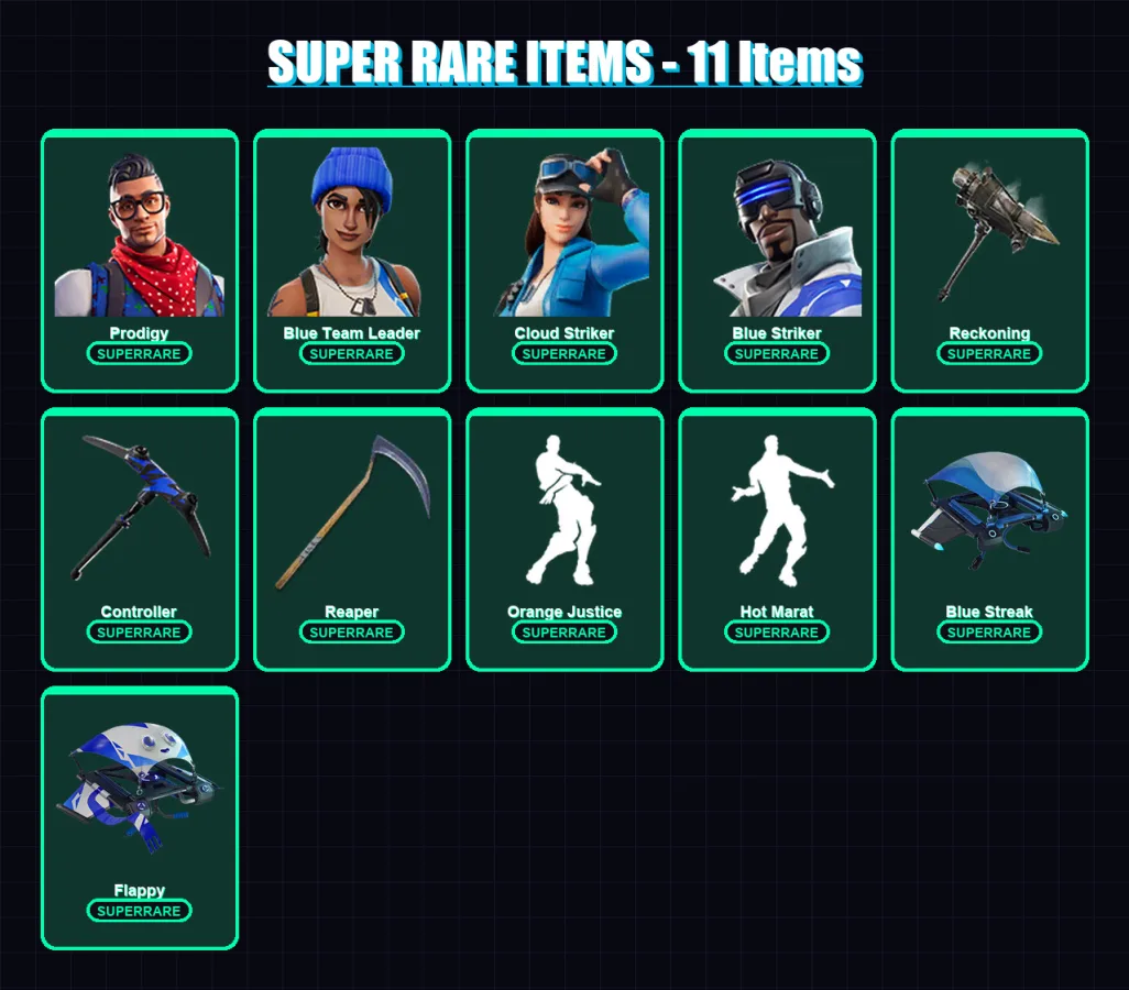 [PC/XBOX] | Prodigy | Blue Team Leader | Cloud Striker | Blue Striker | Drift | 42 skin | 69 pickaxe | 63 emote | 59 glider | Lv1336 — Fortnite account
