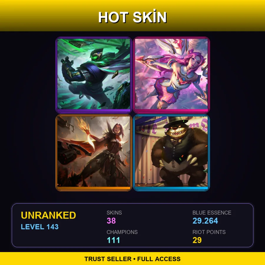 EUNE | Conqueror Jax | Star Guardian Kai'Sa | High Noon Irelia | Prom Queen Annie | 38 Skin | 111 Champ | Lv143