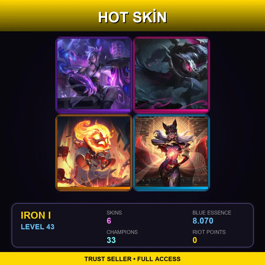 TR | Lv43 | Iron I | 6 Skin | 33 Champ
