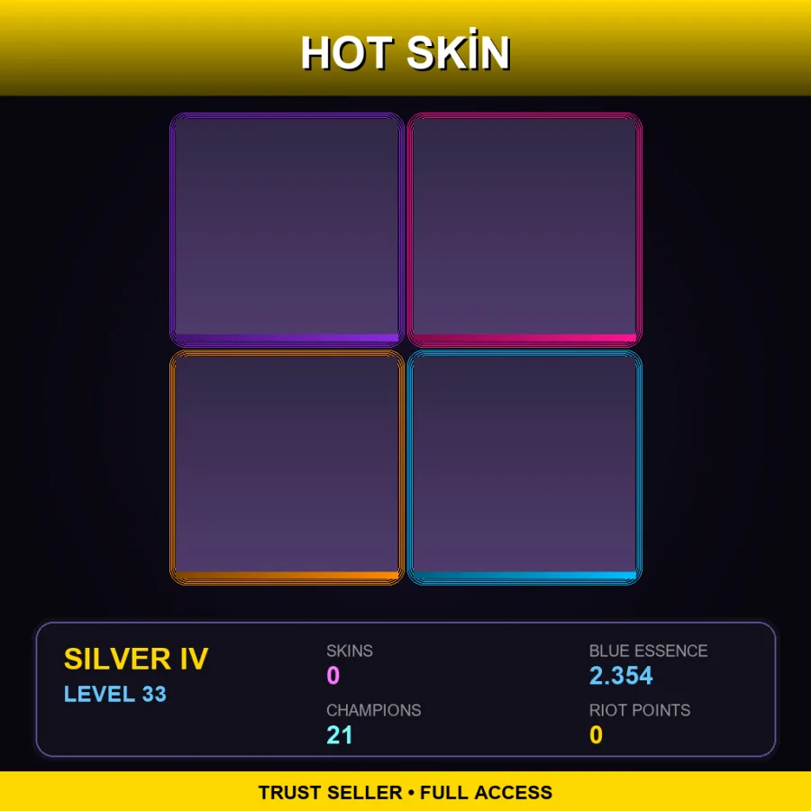 EUW | Lv33 | Silver IV | 0 Skin | 21 Champ
