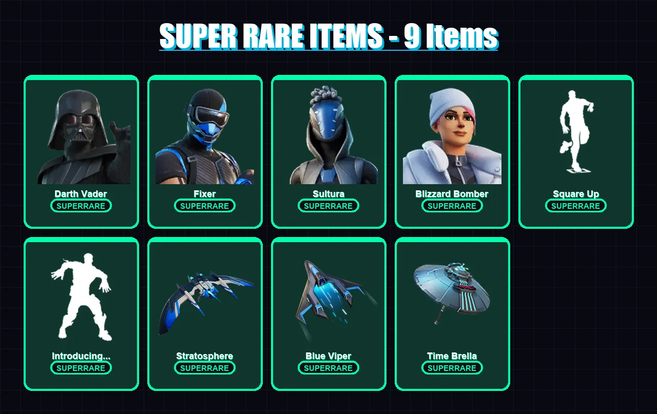 [PS4/PS5/XBOX/PC] | Darth Vader | Fixer | Sultura | Blizzard Bomber | Ronin | 178 skin | 235 pickaxe | 172 emote | 208 glider | Lv3167