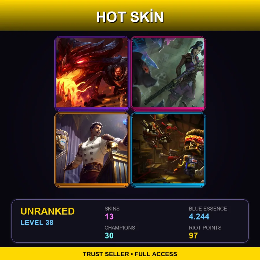 NA | Lv38 | Unranked | 13 Skin | 30 Champ