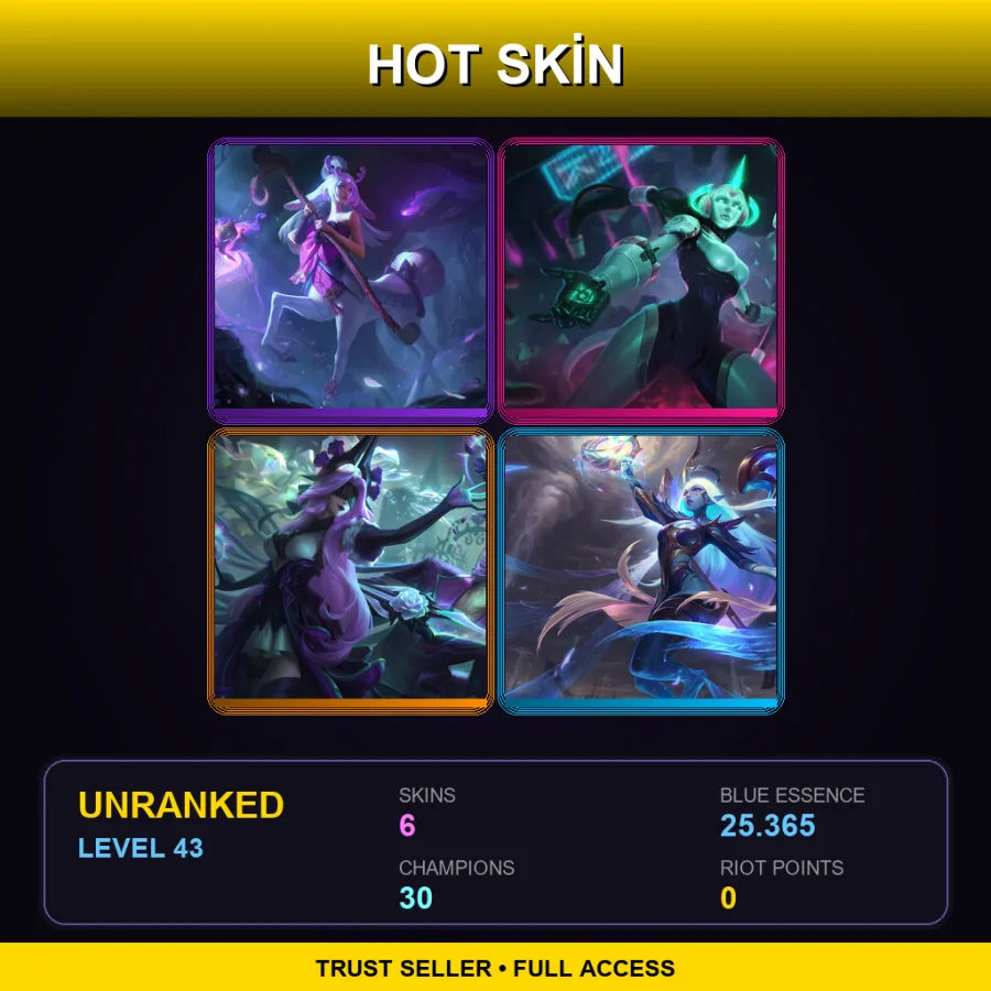 NA | Lv43 | Unranked | 6 Skin | 30 Champ