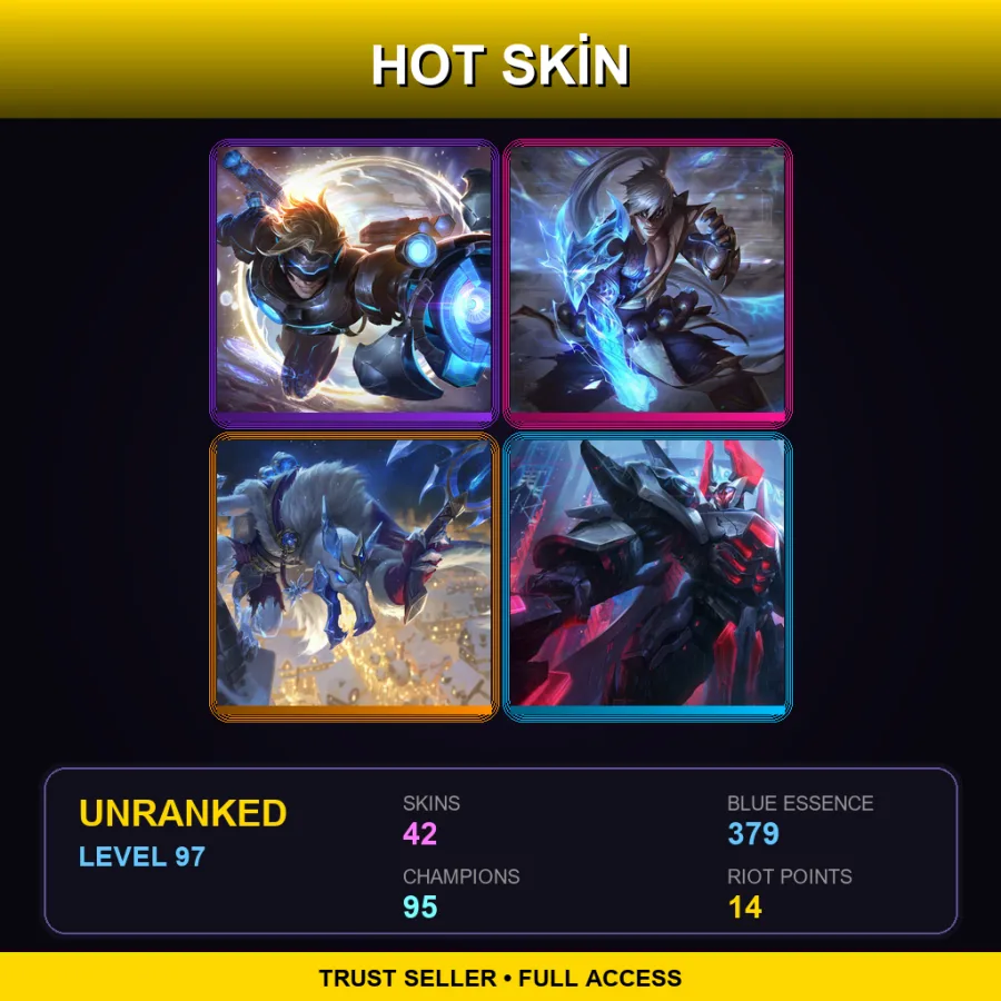 VN | Lv97 | Unranked | 42 Skin | 95 Champ — Shamrock Malphite