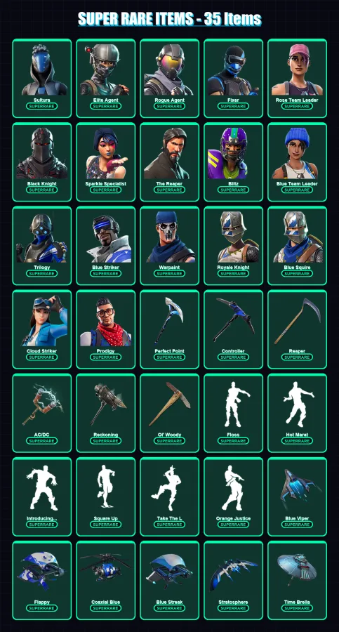 [PS4/PS5/XBOX/PC] | Sultura | Elite Agent | Rogue Agent | Fixer | Rose Team Leader | 135 skin | 92 pickaxe | 83 emote | 88 glider | Lv1020