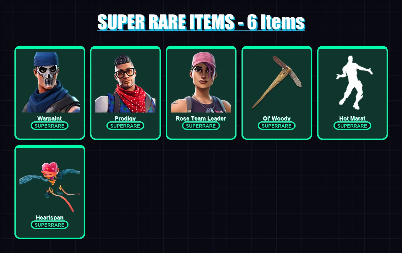 [PS4/PS5/XBOX/PC] | Warpaint | Prodigy | Rose Team Leader | Zenith | Lynx | 15 skin | 17 pickaxe | 27 emote | 16 glider | Lv148