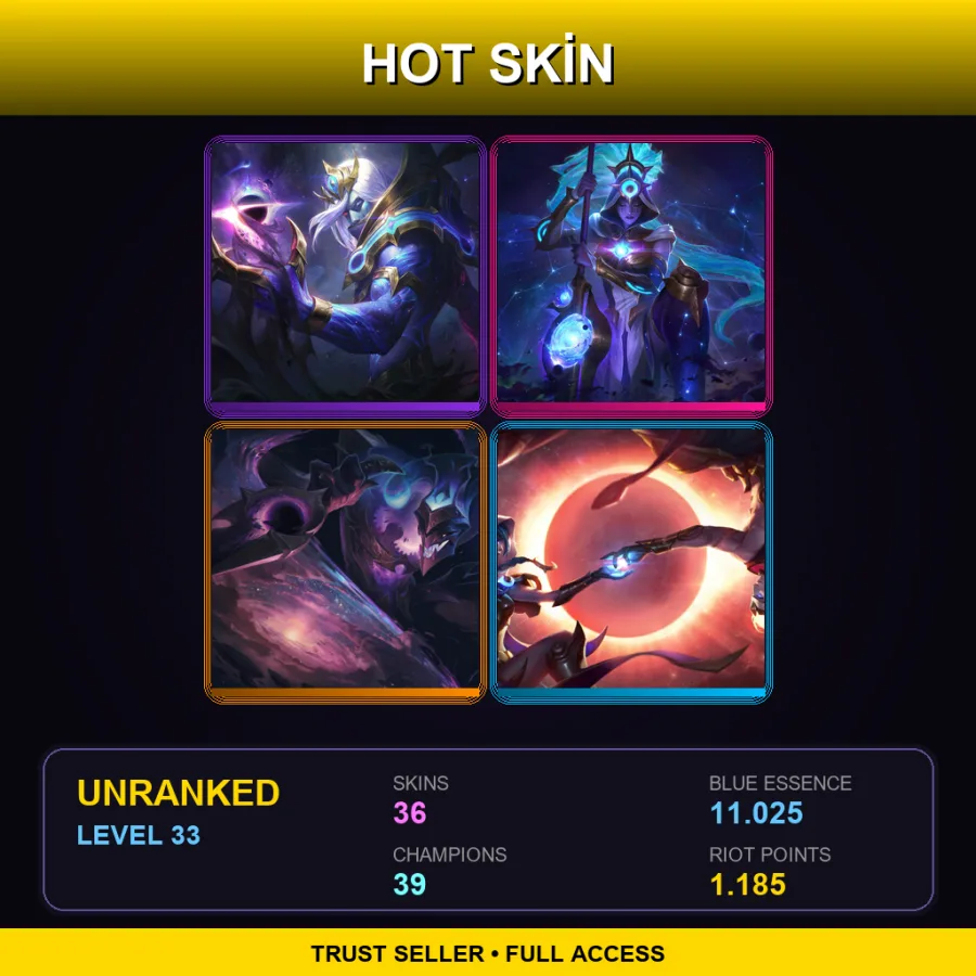 NA | Lv33 | Unranked | 36 Skin | 39 Champ — Unranked / Smurf League of Legends