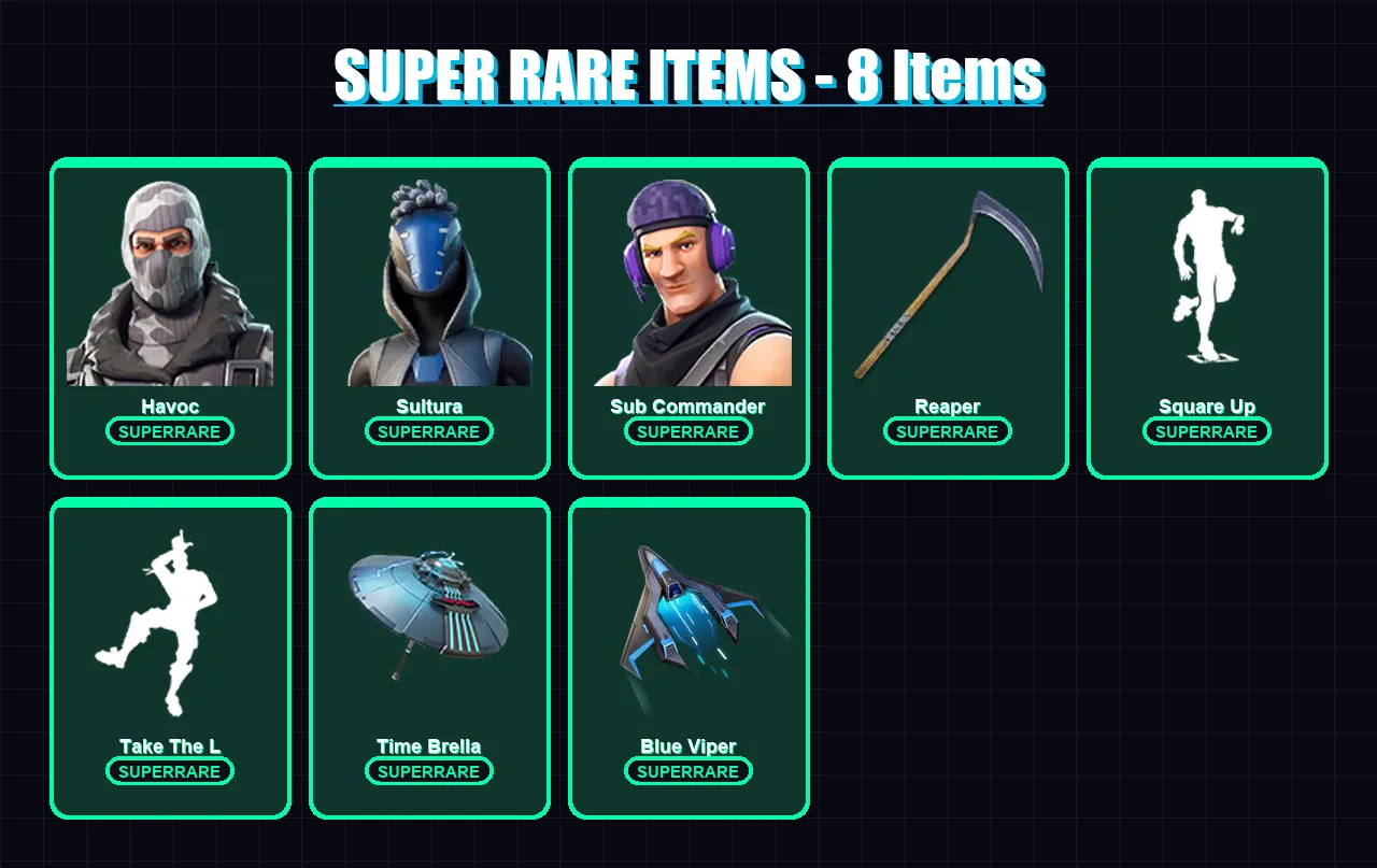[PC/XBOX/PSN] | Havoc | Sultura | Sub Commander | Rust Lord | Mission Specialist | 12 skin | 33 pickaxe | 39 emote | 44 glider | Lv873